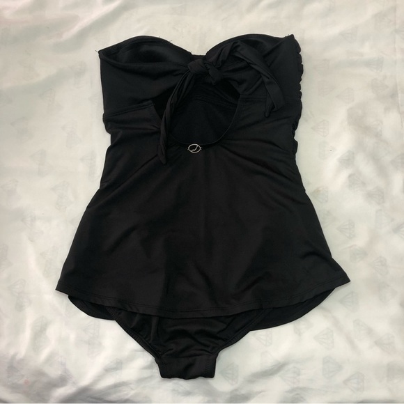 𝅺jantzen Size Small Black Bandeau Bathing Suit - Picture 2 of 3